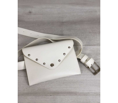 Жіноча сумка на пояс білого кольору WeLassie