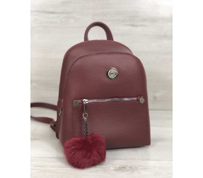 Рюкзак молодіжний Бонні з пушком бордового кольору WeLassie