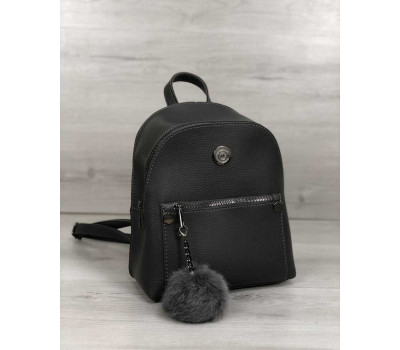 Рюкзак молодіжний Бонні з пушком сірого кольору WeLassie