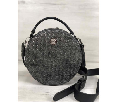 Стильна жіноча сумка Бріджит чорного кольору зі вставкою срібло WeLassie