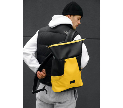 Чоловічий рюкзак ролл Sambag RollTop X Чорний з жовтим