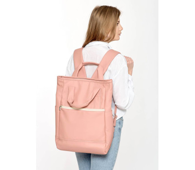 Жіноча сумка-рюкзак Sambag Shopper пудра