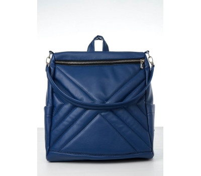 Жіночий рюкзак-сумка Sambag Trinity строчений темно-синій