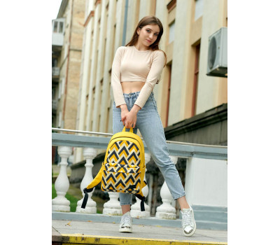 Женский рюкзак Sambag Zard LST Желтый с орнаментом