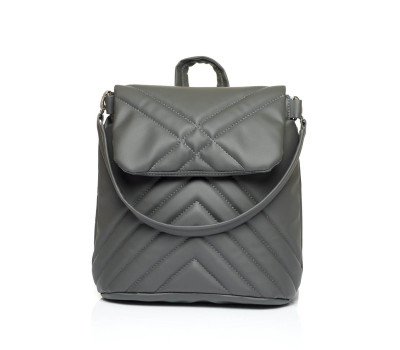 Жіночий рюкзак-сумка Sambag Loft строчений графітовий