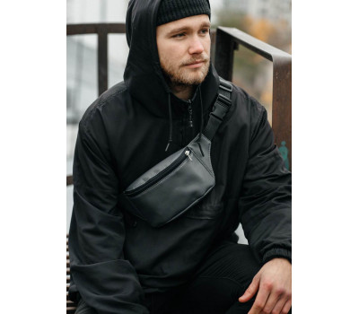 Чоловіча Сумка на пояс бананка Sambag Tirso  MSH графітова