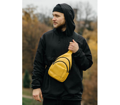 Чоловіча сумка слінг через плече  Sambag Brooklyn жовта