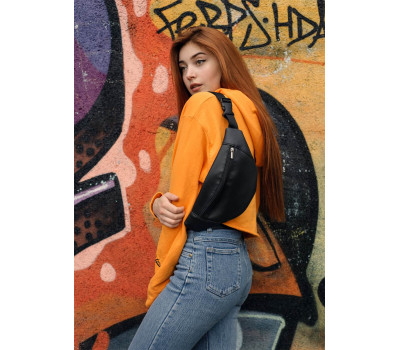 Женская Поясная сумка бананка  Sambag Soho BSH черная