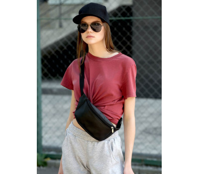 Женская Поясная сумка бананка Sambag Tirso MSH черная