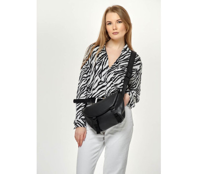 Женская сумка бананка через плечо Sambag Tirso Zard черная