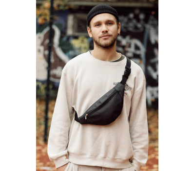 Чоловіча Сумка на пояс бананка Sambag Soho BSH чорна