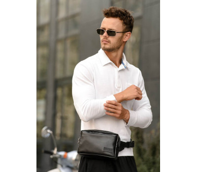 Чоловіча сумка бананка кроссбоді Sambag Harvi black