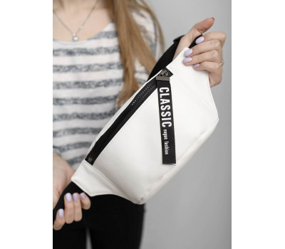 Мужская Поясная сумка бананка Sambag Tirso  MCT белая