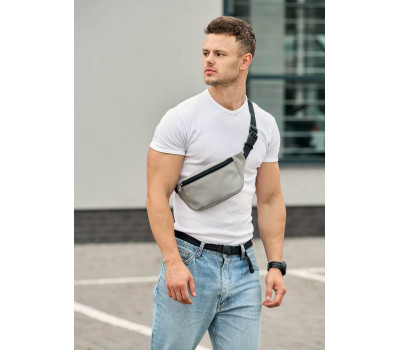 Чоловіча Сумка на пояс бананка Sambag Tirso  MSH сіра