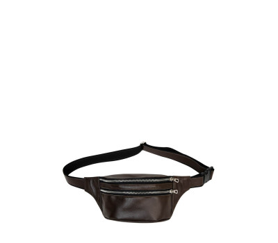 Сумка на пояс бананка шкіряна Sambag Tirso  BTS Натуральна коричнева шкіра