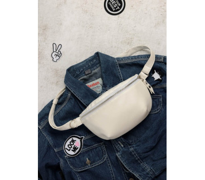 Жіноча сумка на пояс бананка Sambag Polo біла