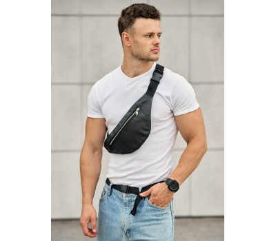 Чоловіча Сумка на пояс бананка Sambag Soho BSS чорна