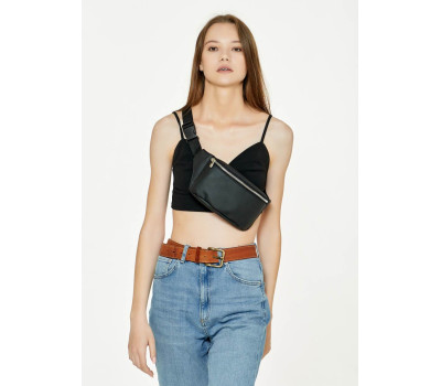 Женская Поясная сумка бананка Sambag Tirso MSS черная