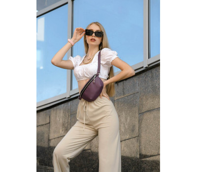 Жіноча сумка на пояс бананка Sambag Polo  фіолетова