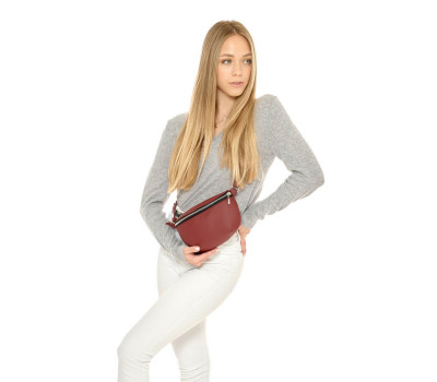 Жіноча сумка на пояс бананка Sambag Polo бордо