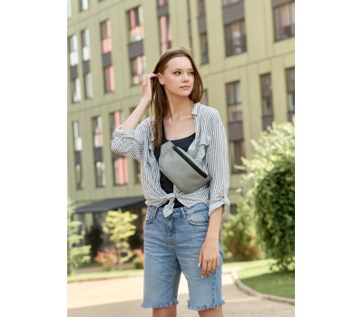 Жіноча Сумка на пояс бананка Sambag Tirso MSH сіра