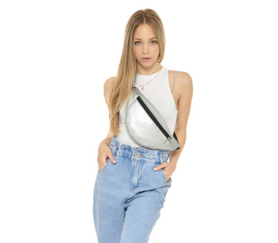 Жіноча сумка на пояс бананка Sambag Soho BSH срібна