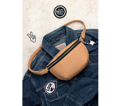 Женская сумка на пояс бананка Sambag Polo Бежевая