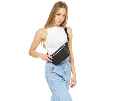 Жіноча сумка на пояс бананка Sambag Tirso  MSSP чорна