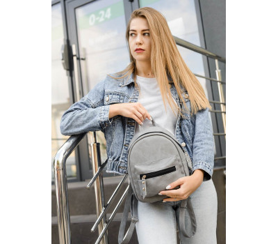 Жіночий Рюкзак Sambag Talari SSB світло-сірий нубук