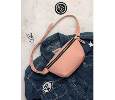 Жіноча сумка на пояс бананка Sambag Polo пудра