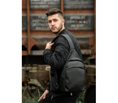 Чоловіча сумка слінг через плече Sambag Brooklyn чорная