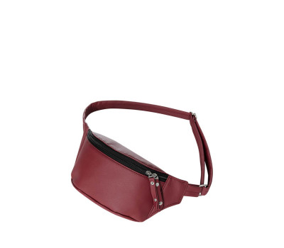 Поясная сумка бананка Sambag Tirso  MTH бордо с кожаным ременем