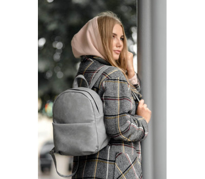 Жіночий рюкзак Sambag Brix KQH світло-сірий нубук