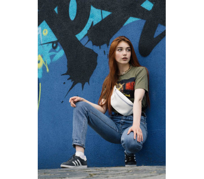 Женская поясная сумка бананка Sambag Tirso  MQO белая