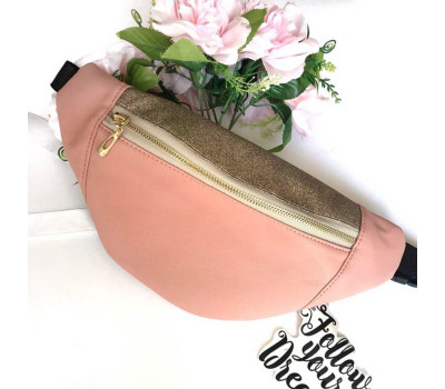 Поясная сумка бананка  Sambag Soho BSO пудра