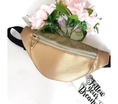 Сумка на пояс бананка Sambag Soho BST золотий перламутр