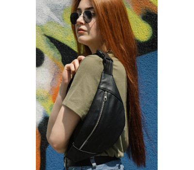 Жіноча Сумка на пояс бананка Sambag Soho BSS чорна