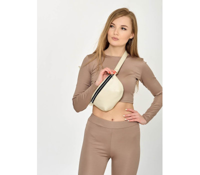 Сумка на пояс бананка Sambag Polo молочная