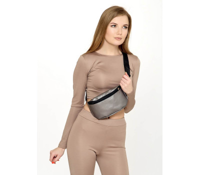 Женская поясная сумка бананка Sambag Tirso  MSH silver dark