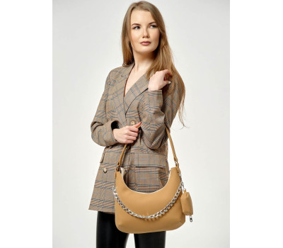 Женская сумка лодочка Sambag бежевая