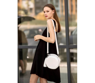 Жіноча кругла сумка Sambag Bale біла