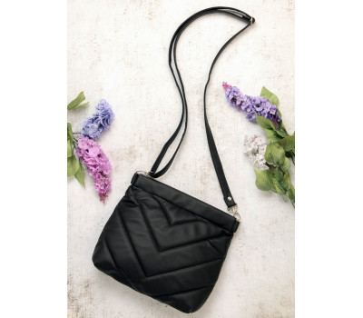 Жіноча сумка Кросбоді Sambag Rose строчена black