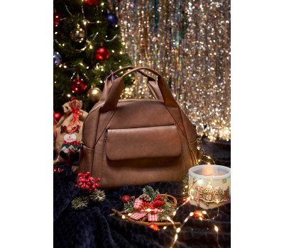 Жіноча спортивна сумка Sambag Vogue BQS коричневий нубук