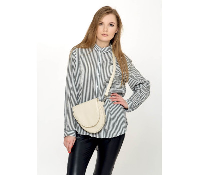 Женская сумка бананка кроссбоди с клапаном Sambag Sofi молочная