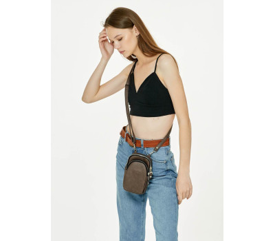 Женская сумка Sambag Modena коричневый нубук