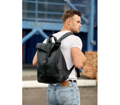 Мужской рюкзак ролл Sambag RollTop LZT чорний