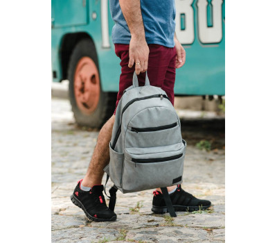 Чоловічий рюкзак Sambag Zard LKT світло-сірий нубук