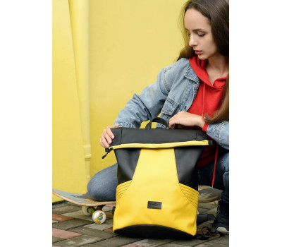 Рюкзак ролл Sambag RollTop X Чорний з жовтим