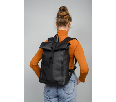 Жіночий рюкзак авіаролл Sambag RollTop в літак чорний