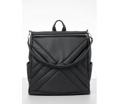 Жіночий рюкзак-сумка Sambag Trinity строченний графітовий